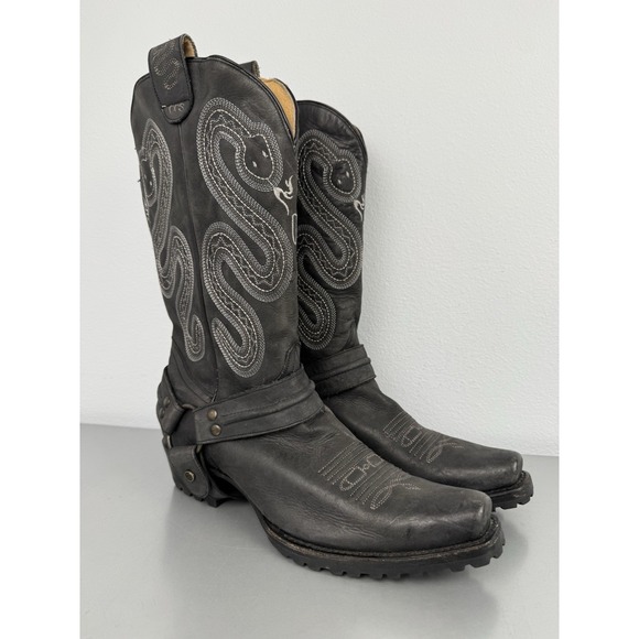 Roper Sting Sidewinder Cowboy Boots Mens 9.5 D Concealed Carry Snip Toe Harness